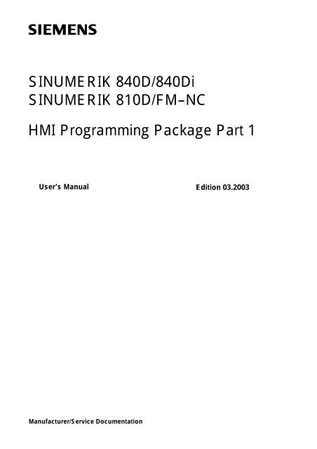 SINUMERIK 840D/840Di SINUMERIK 810D/FM--NC HMI ...