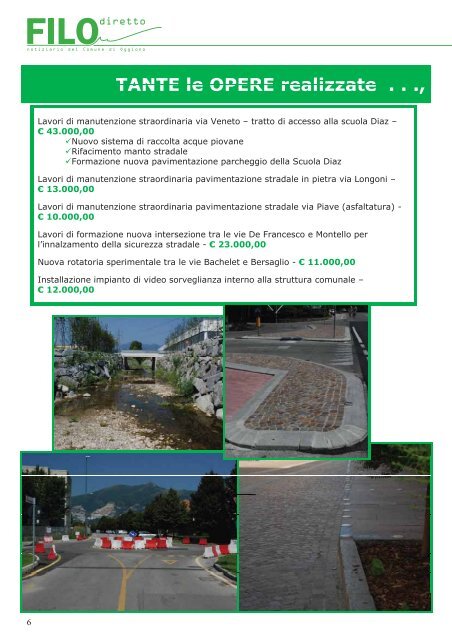 Filo Diretto n.1 - Ottobre 2011 - Comune di Oggiono