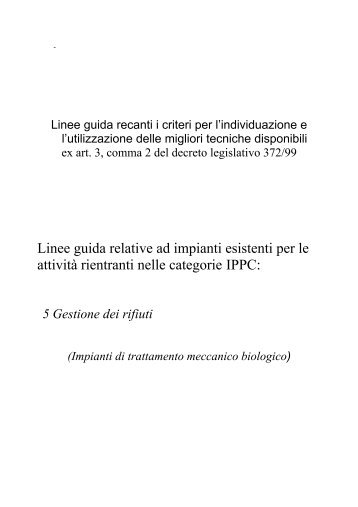 LG MTD trattamento meccanico biologico - Provincia di Ferrara