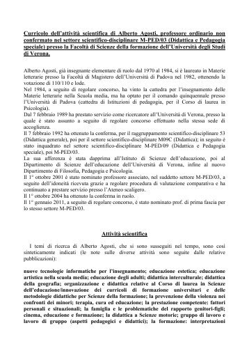 Curriculum professionale (pdf, it, 236 KB, 3/21/12) - Università degli ...