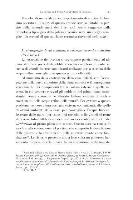 La ricerca nell'Insula Occidentalis di Pompei dell'Università Suor ...