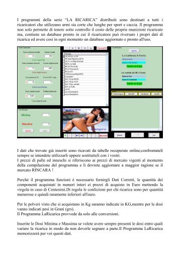 I programmi della serie “LA RICARICA” distribuiti ... - Tiropratico.com