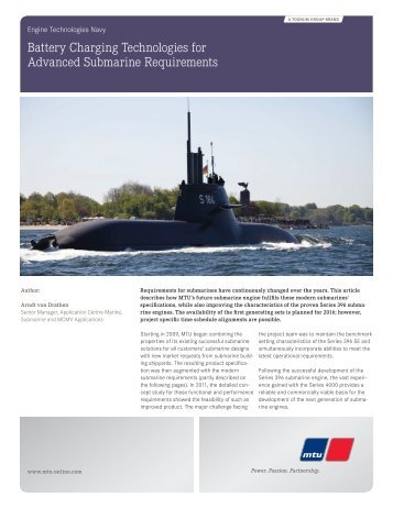 Battery Charging Technologies for Advanced Submarine - MTU