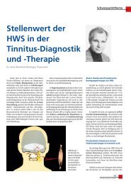 Stellenwert Der HWS In Der Tinnitus-Diagnostik Und