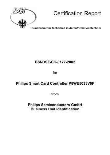 Certification Report BSI-DSZ-CC-0177-2002 - BSI - Bund.de