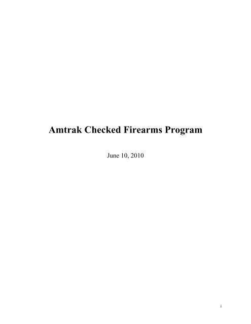 Amtrak Firearms Storage and Carriage in Checked Baggage Program