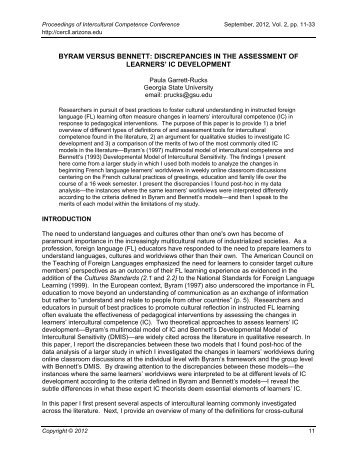 BYRAM VERSUS BENNETT: DISCREPANCIES IN THE ... - CERCLL