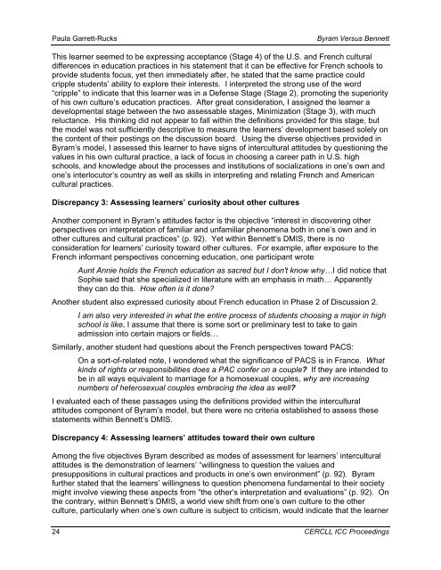 BYRAM VERSUS BENNETT: DISCREPANCIES IN THE ... - CERCLL