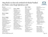 Many thanks to our donors who contributed to the Cleveland ...