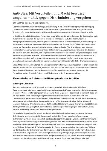 Anti-Bias: Mit Vorurteilen und Macht bewusst umgehen - Constanze ...