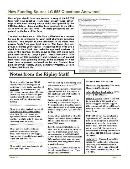 Firearms safety & hunter education news: Summer 2006 - Minnesota ...
