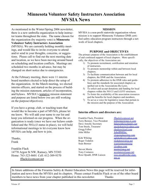 Firearms safety & hunter education news: Summer 2006 - Minnesota ...