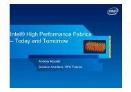 Intel® High Performance Fabrics – Today and Tomorrow - stfc