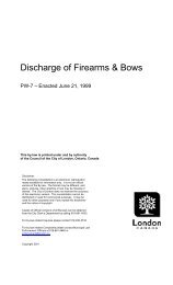 Discharge of Firearms & Bows By-law PW-7 - City of London