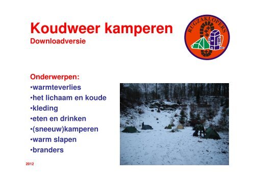 Koudweer kamperen - Rugzaklopers