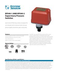 EPS40-1 AND EPS40-2 Supervisory Pressure ... - System Sensor