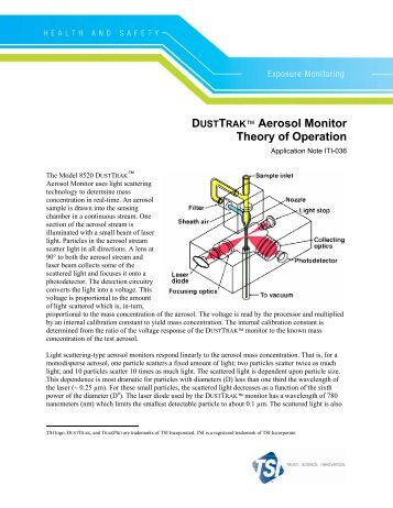 DustTrak Theory of Operation - Application Note ITI-036 - Tsi