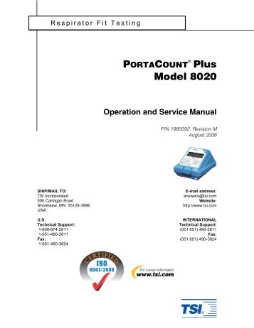 PortaCount Plus Model 8020 Operation and Service Manual - RAECO