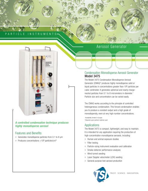 Condensation Monodisperse Aerosol Generator Model 3475 - TSI