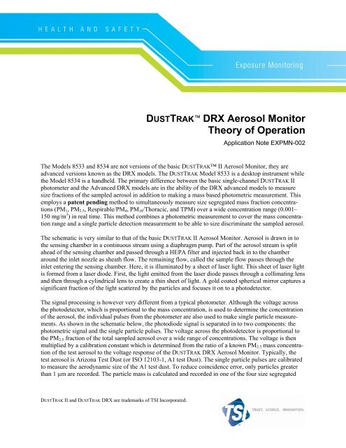 DustTrak DRX Aerosol Monitor Theory of Operation ... - TSI