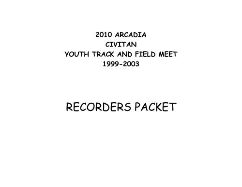RECORDERS PACKET