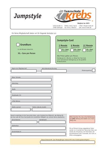 Jumpstyle - Tanzschule Krebs
