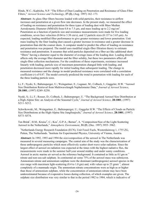 Model 3340 Laser Aerosol Spectrometer Bibliography - Tsi