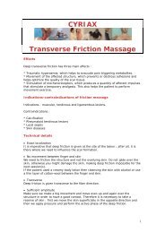 CYRIAX Transverse Friction Massage - Fisiokinesiterapia.biz