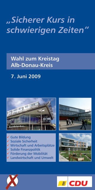 Flyer zur Kreistagswahl in Laichingen - CDU Kreisverband Alb ...