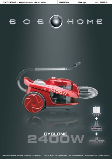 CYCLONE – Aspirateur pour sols 2400W Rouge - BOB HOME