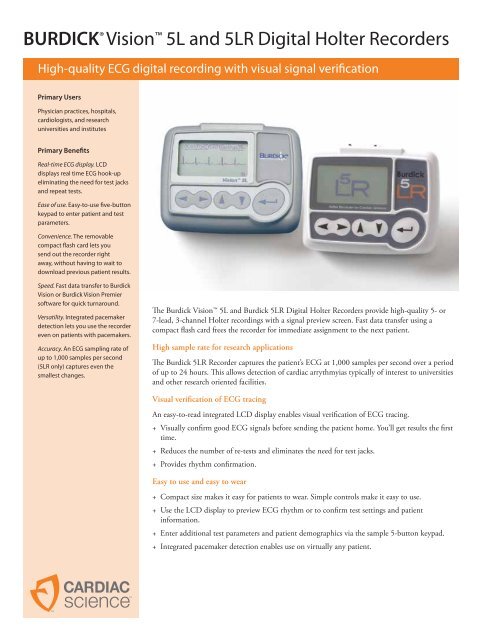 Vision 5L Holter Recorder - Cardiac Science