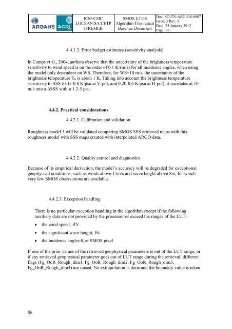 SMOS L2 OS ATBD - ARGANS