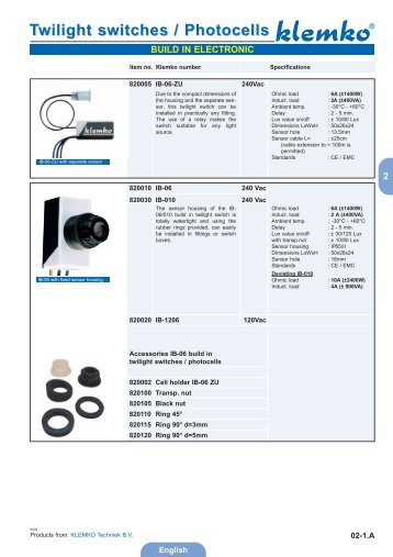 Twilight switches / Photocells - Klemko