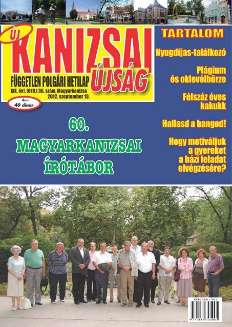 Új Kanizsai Újság - 2012. szeptember 13-ai száma - Kanjiza