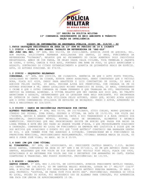 13ª região da polícia militar 13ª companhia independente de meio ...