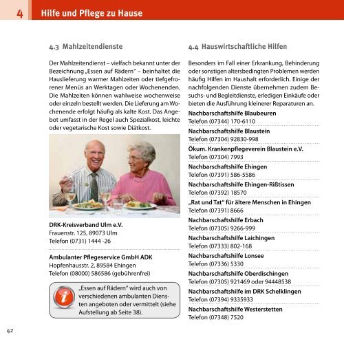 Senioren im Alb-Donau-Kreis - Das Portal zum Thema Pflege im Alter