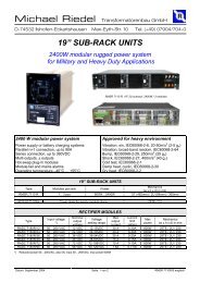 19” SUB-RACK UNITS 2400W modular rugged power system for ...
