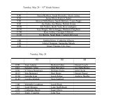 2013 Oral Exam Schedule - Trinity School