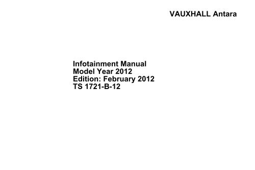 Infotainment manual - Antara, v.3 (rev ), en-VX - Vauxhall