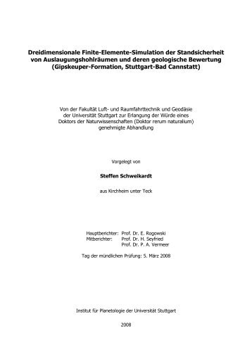 Dreidimensionale Finite-Elemente-Simulation der Standsicherheit ...