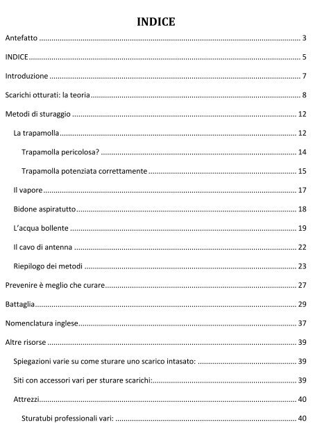 Manuale del giovane sturatore - Altervista