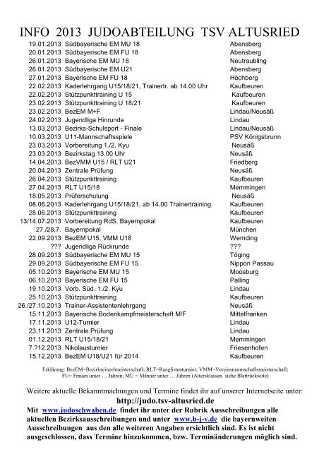 Informationsblatt 2013 - TSV Altusried