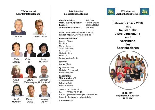 Flyer zum Jahresrückblick 2010 - TSV Altusried