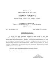 TRIPURA GAZETTE - Tripura Public Service Commission