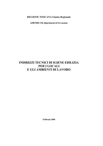 indirizzi tecnici di igiene edilizia per i locali e gli ... - Prevenzione