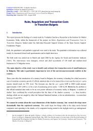 Rules, Regulations and Transaction Costs in Transition Bulgaria