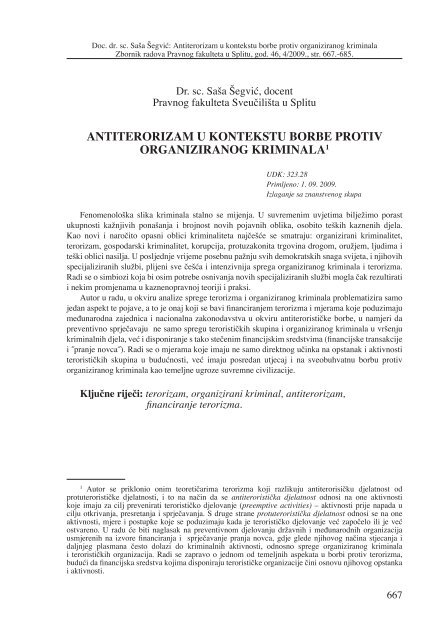 ANTITERORIZAM U KONTEKSTU BORBE PROTIV ...