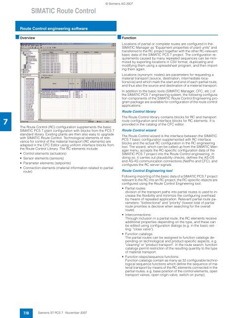 SIMATIC PCS 7 Process Control System - Siemens