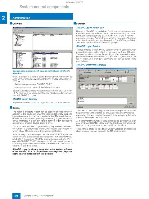 SIMATIC PCS 7 Process Control System - Siemens