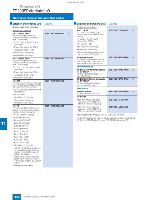 SIMATIC PCS 7 Process Control System - Siemens